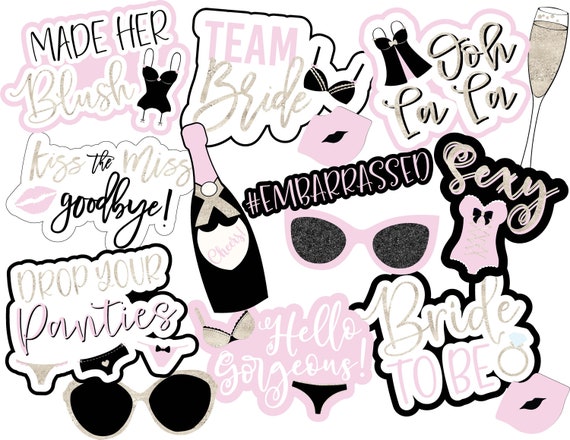 Lingerie Shower Instant Download Photo Booth Props, Lingerie Party Printable Photo Booth Props. Bridal Shower Photo Booth Props, Bachelorett Il_570xn