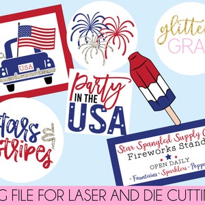 4th of July Tiered Tray Sign File | Americana SVG | Americana Tiered Tray Signs | Independence Day Tiered Tray Signs | 4th of July Cut File