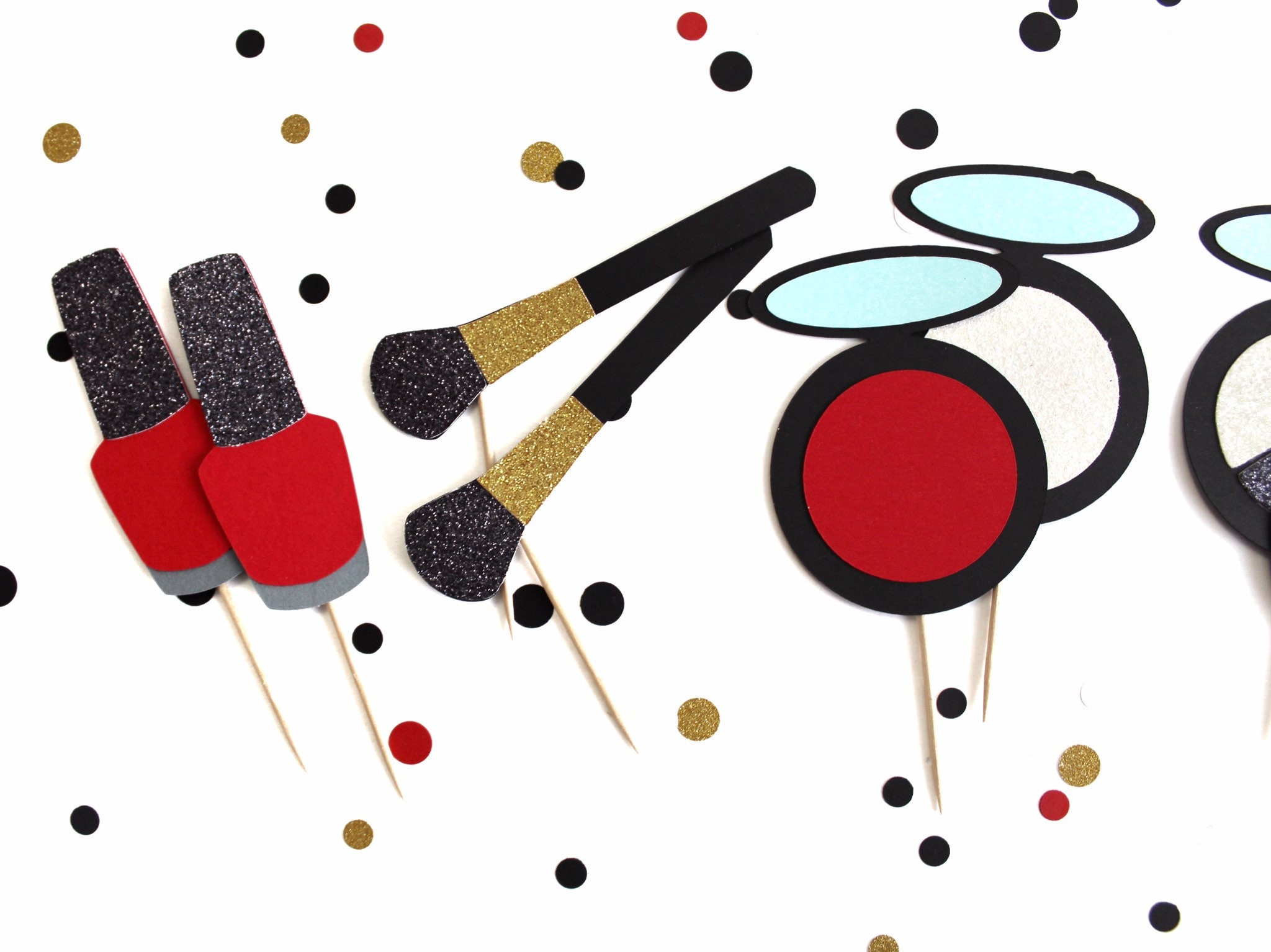 Makeup Cupcake Toppers Makeup Cupcake Picks Lipstick Etsy