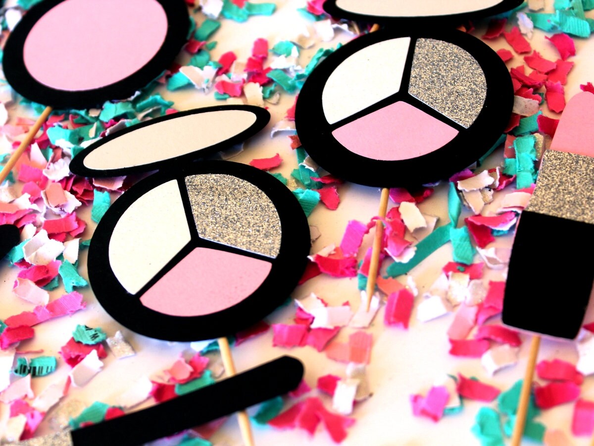 Makeup Cupcake Toppers Makeup Cupcake Picks Lipstick - Etsy