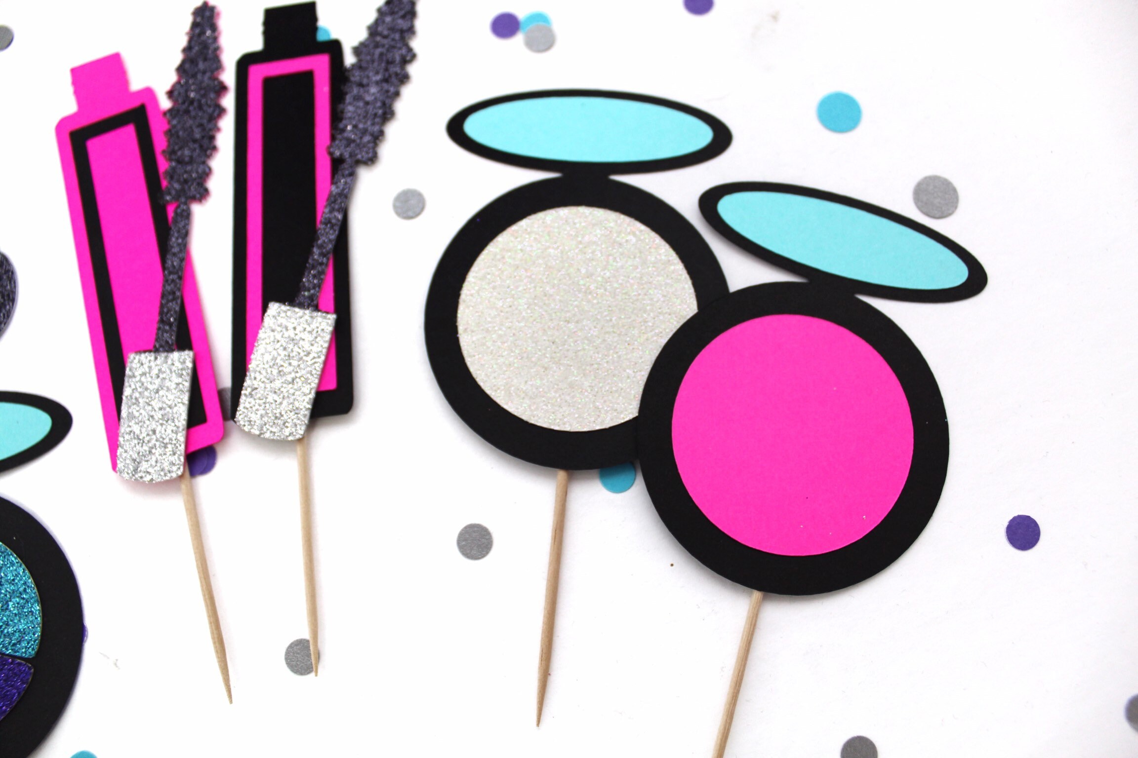 Makeup Cupcake Toppers Makeup Cupcake Picks Lipstick Etsy