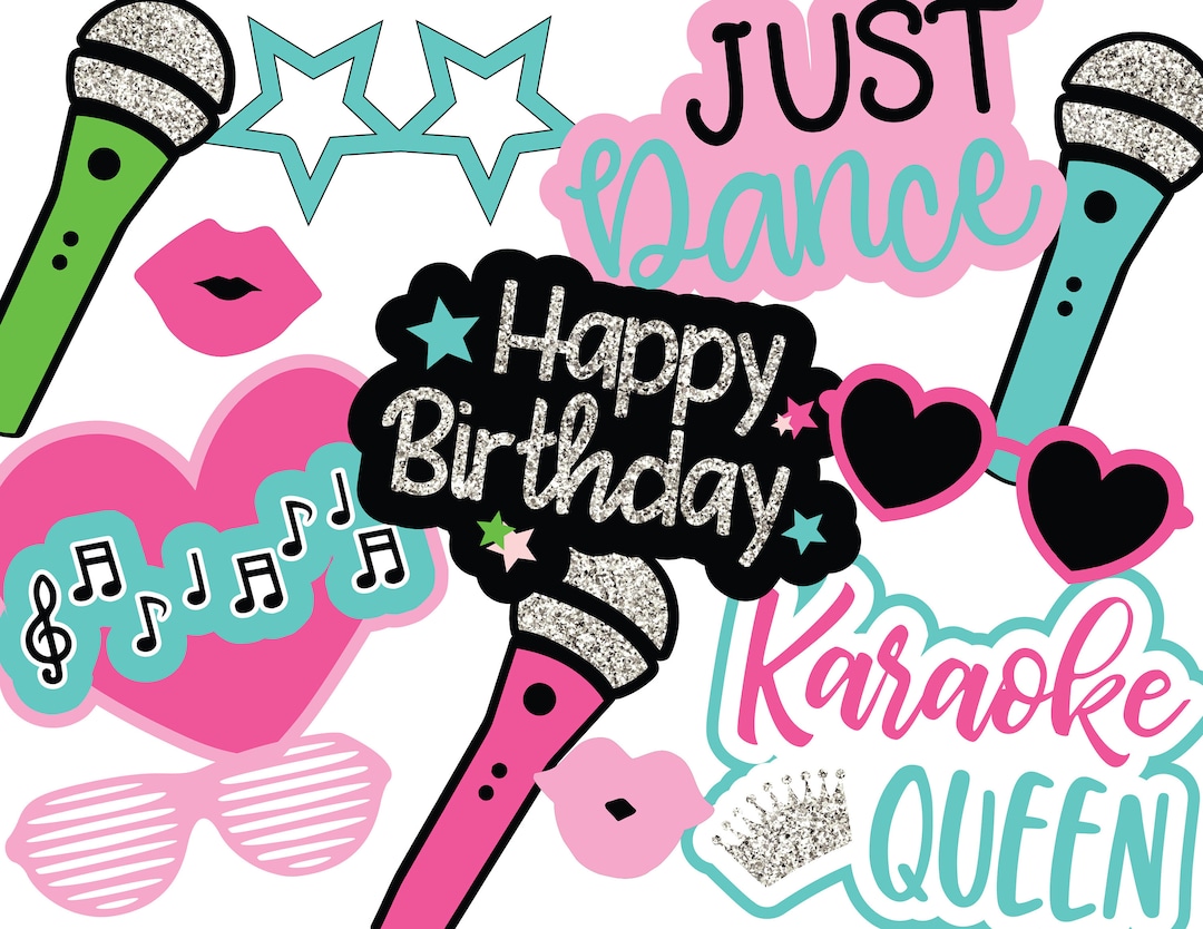 UNEDITABLE Karaoke Printable Party Photo Booth Props Dance Party