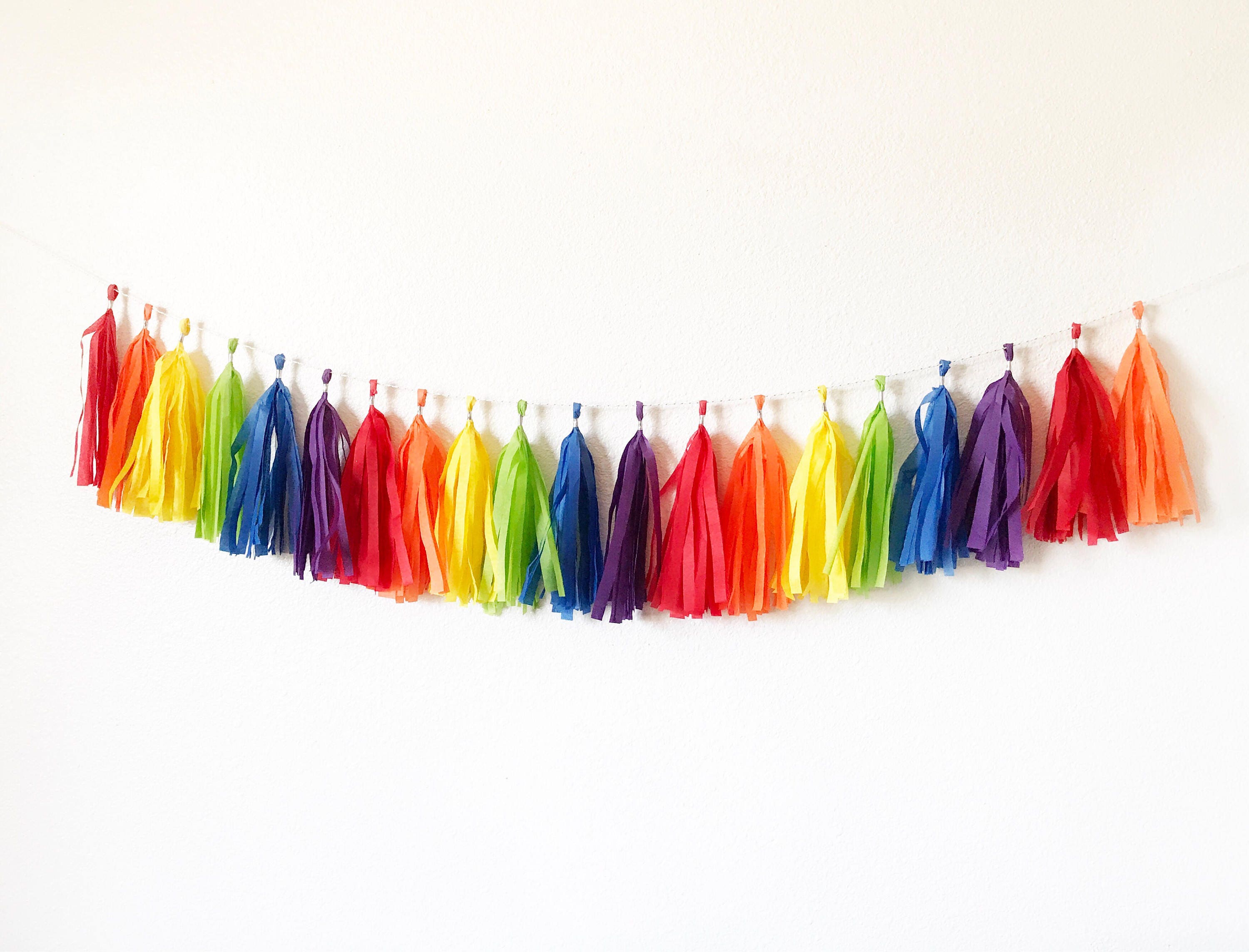 Rainbow Tassel Garland Tassel Banner Rainbow Banner Etsy