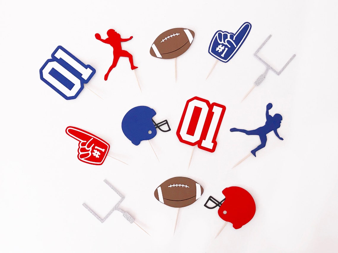 Football Cupcake Toppers Sports Cupcake Toppers Football Etsy