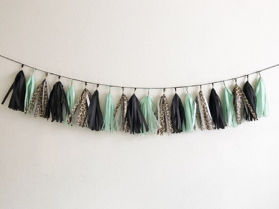 Tassel Garland Mint Green Tassel Garland Leopard Print