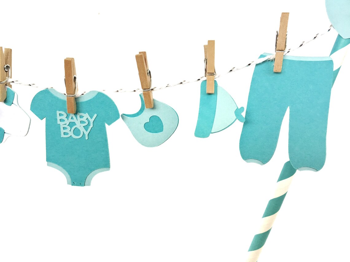 Baby Clothesline Cake Topper Baby Clothes Decor Baby Etsy