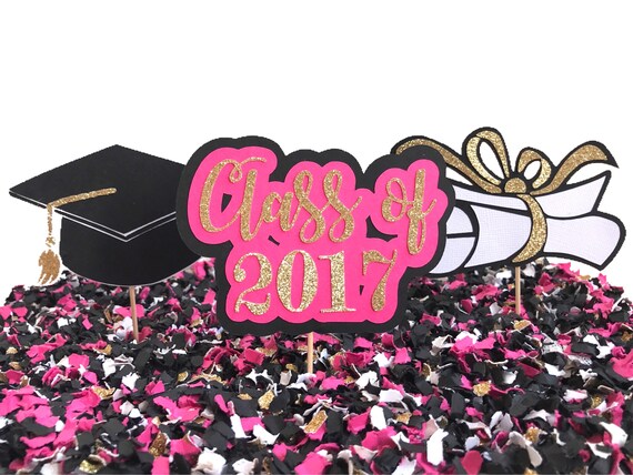 Graduation Cupcake Toppers | Cupcake Toppers | Cupcake Picks | Graduation Party Decor | Graduation Party Supplies | Pink Graduation Party Il_570xn