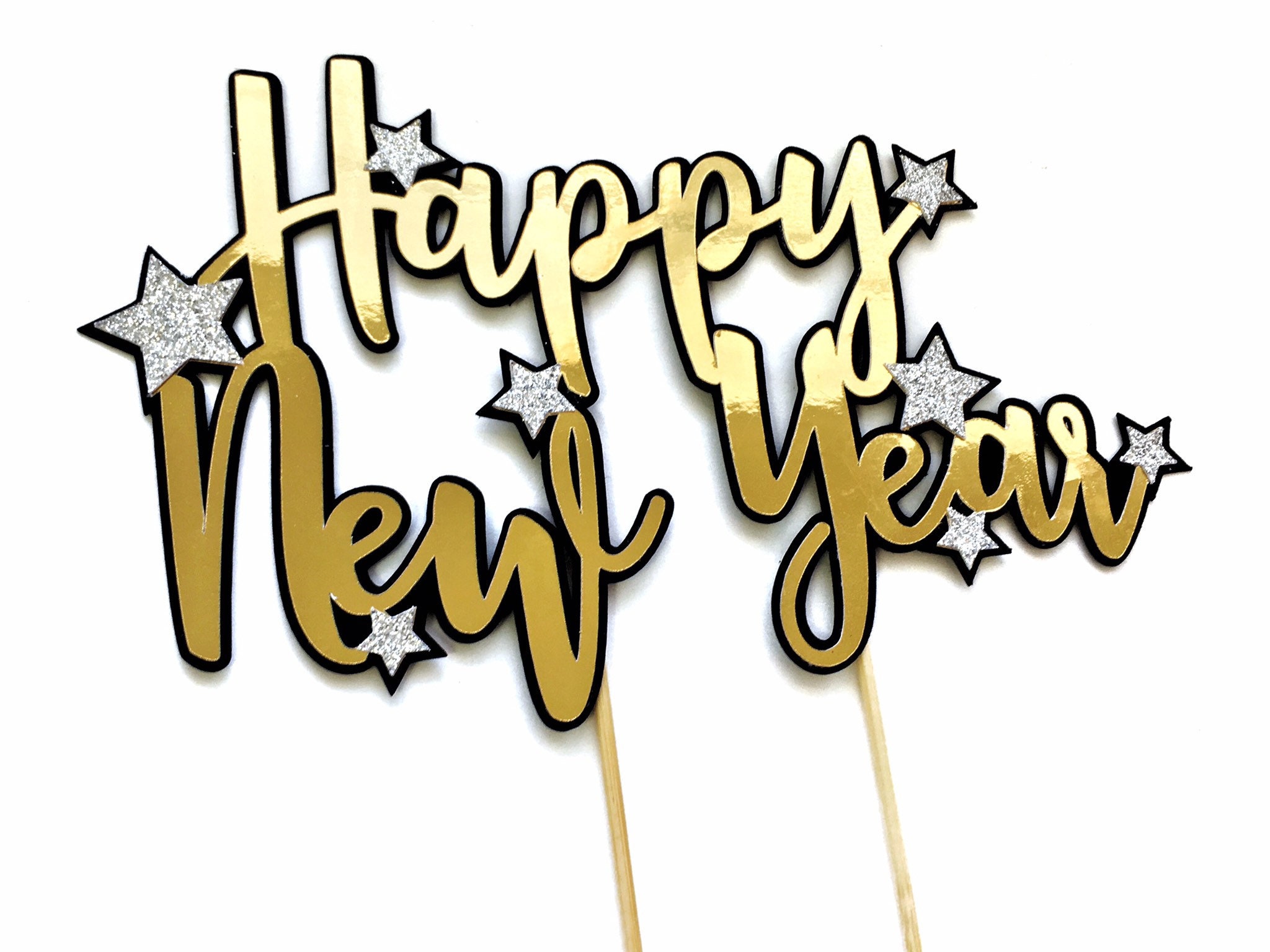 Happy New Year Cake Toppers New Year's Eve Cake Etsy