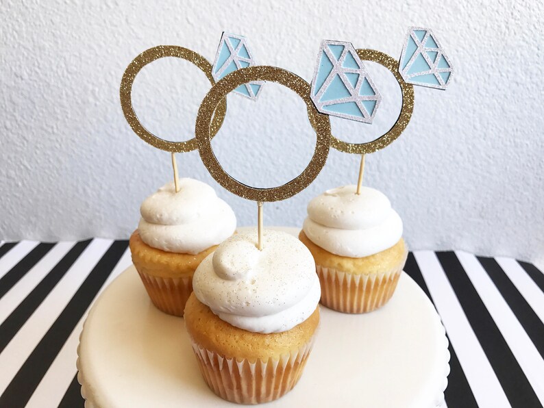 Diamond Ring Cupcake Toppers Diamond Cupcake Toppers Etsy