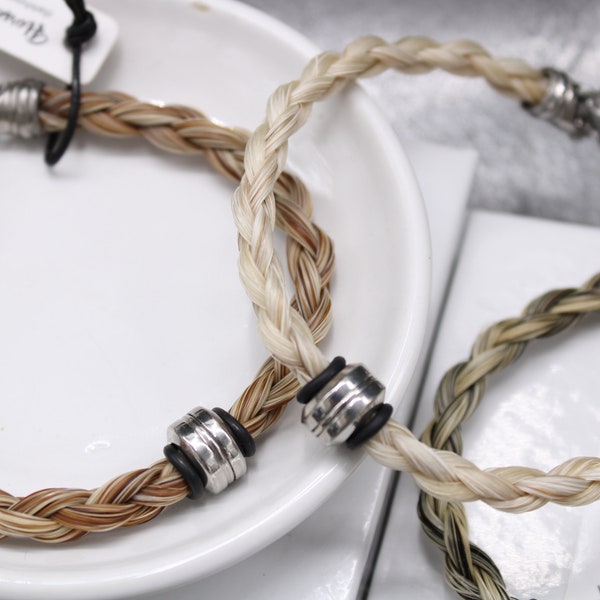 TRICKSTER Stainless Horsehair Bracelet for Men or Women made with genuine horsehair! Men's Bracelet, Horsehair Bracelet, Made in the USA!