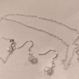 New Sterling Silver Crown Earrings Necklace Earrings Set Available Sterling Silver HANDMADE