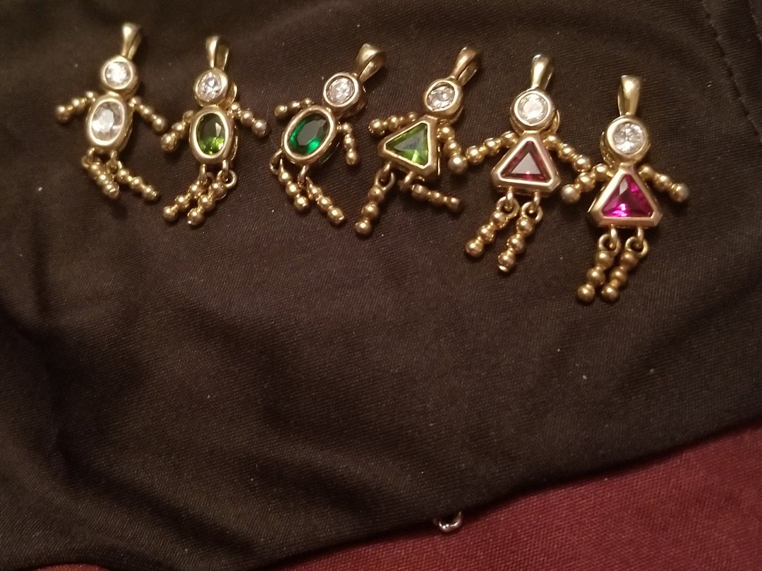 AUTHENTIC 14k Vermeil BOY/GIRL Baby Birthstone Charm Vintage Bracelet