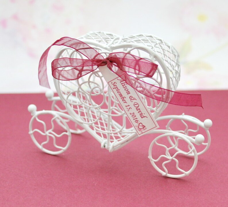 SALE Wedding Favor Box Princess Carriage Personalised Etsy