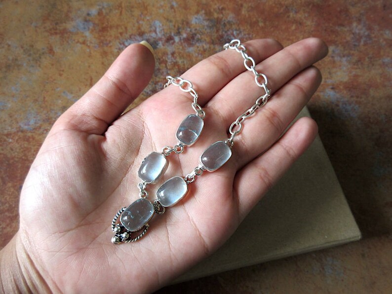 Blue Stone Delicate NecklaceGemstone Necklace Silver Necklace Everyday Wear Minimalistic Jewelry GN208