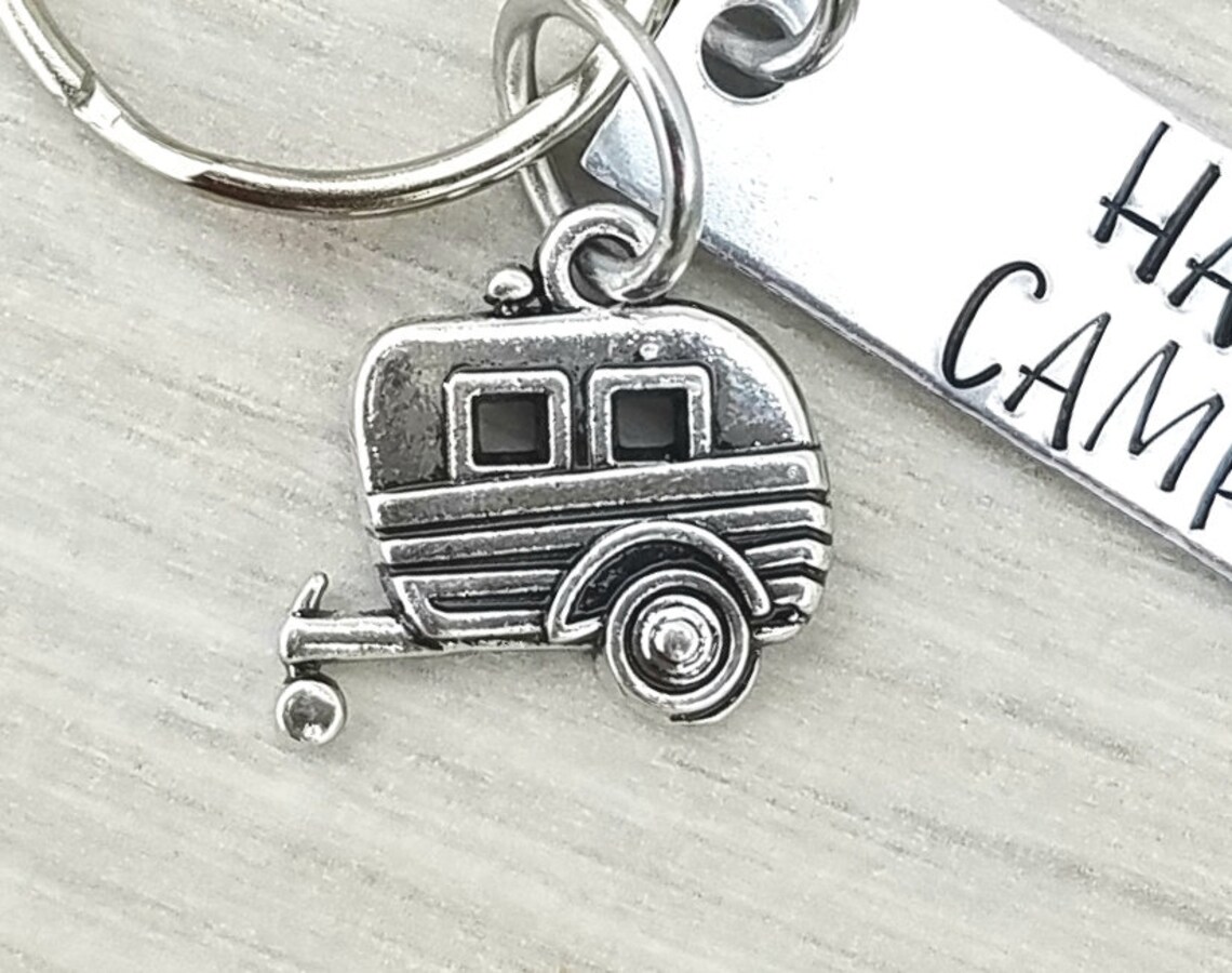 Happy Camper Key Chain RV Accessories Trailer Keychain Etsy