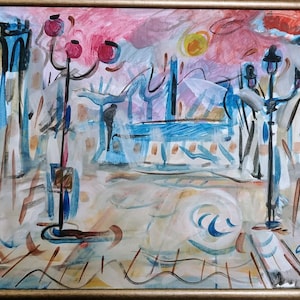 Abstract acrylic landscape - &quot;Plaza&quot;