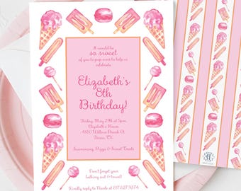 Invitación para fiesta de cumpleaños imprimible / Dulces