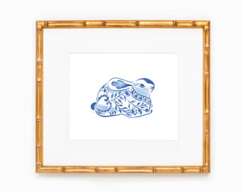 PRINTABLE Chinoiserie Bunny | Blue and White Forever | Timeless | Home Decor | Easter Bunny Print