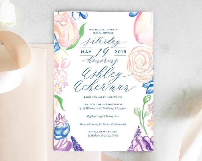 PRINTABLE Bridal Shower Invitation | Garden Party
