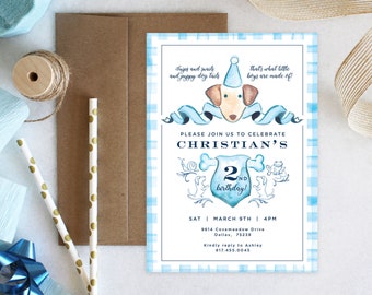 PRINTABLE Birthday Party Invitation | Snips and Snails | Puppy Dog Tails | Puppy Party | Little Boy