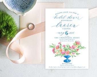 PRINTABLE Brautparty Einladung | Tasse mit Blumen