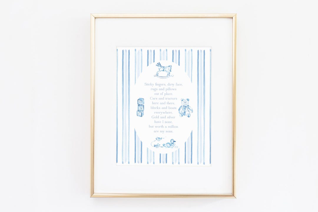 Art Print for Kids | the Joys of Boys | Watercolor Poem | Sons - Etsy