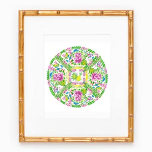 家庭用アートプリント | 水彩画 | ローズメダリオン