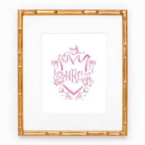 PRINTABLE Semi-Custom Crest | New Baby | Pink & Blue | Monogram