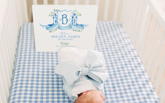 PRINTABLE Welcome Baby Sign | Newborn | Personalized Hospital Sign | Little Cowboy | Monogram