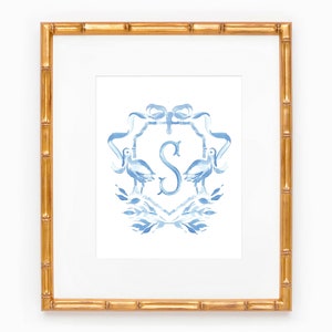 PRINTABLE Semi-Custom Crest | Bamboo Pelican | Coastal Crest | Monogram