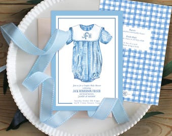 Invitación imprimible para baby shower de niño / Burbuja azul Bingham