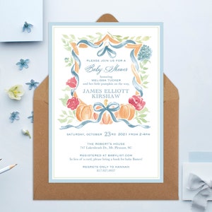 PRINTABLE Baby Shower Invitation | Little Pumpkin | Fall Crest