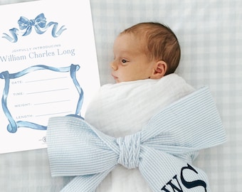PRINTABLE Welcome Baby Sign | Newborn | Personalized Hospital Sign | Plush Bow