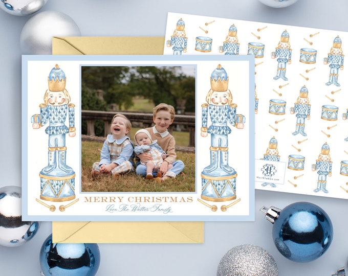 PRINTABLE Holiday Cards | Herend Nutcracker | Drum | Blue and White