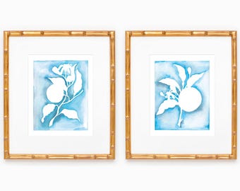 Lámina artística para el hogar / Acuarela / Cítricos azules