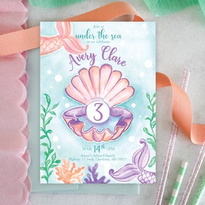 PRINTABLE Birthday Party Invitation Bundle | Under the Sea | Mermaid Birthday