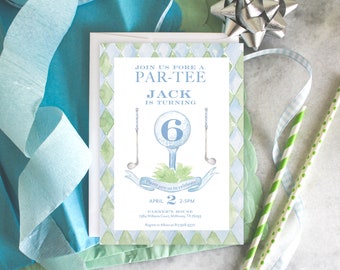 PRINTABLE Birthday Party Invitation Bundle | Golf Par-Tee | Little Sport