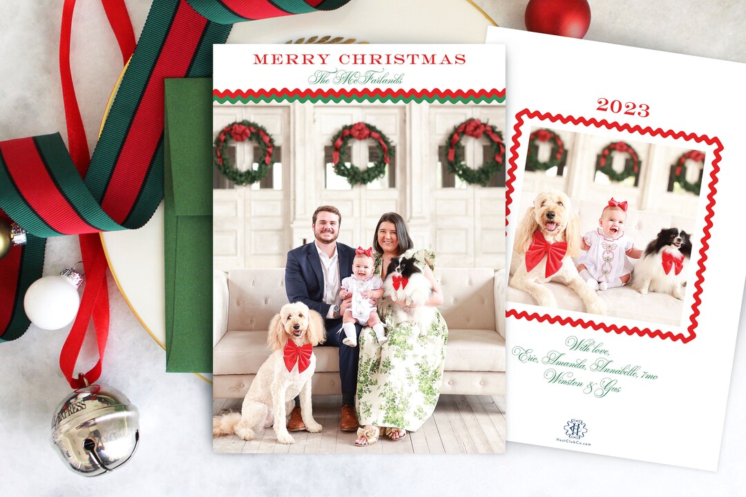 PRINTABLE Holiday Cards Classic Christmas Ric Rac - Etsy