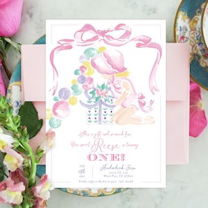 PRINTABLE Birthday Party Invitation | Bonnet Baby | First Birthday
