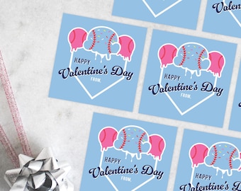 Tarjeta de San Valentín IMPRIMIBLE / Descarga digital / Baseball Drip