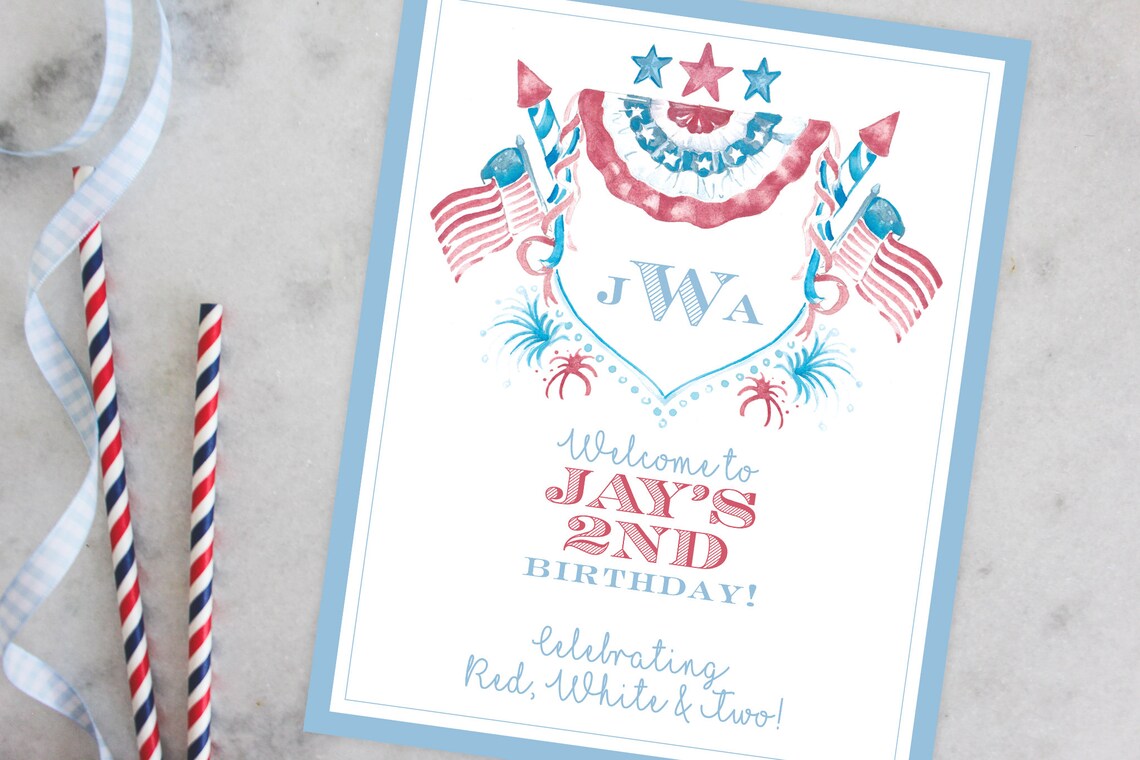 PRINTABLE Birthday Party Invitation Second Birthday Red - Etsy