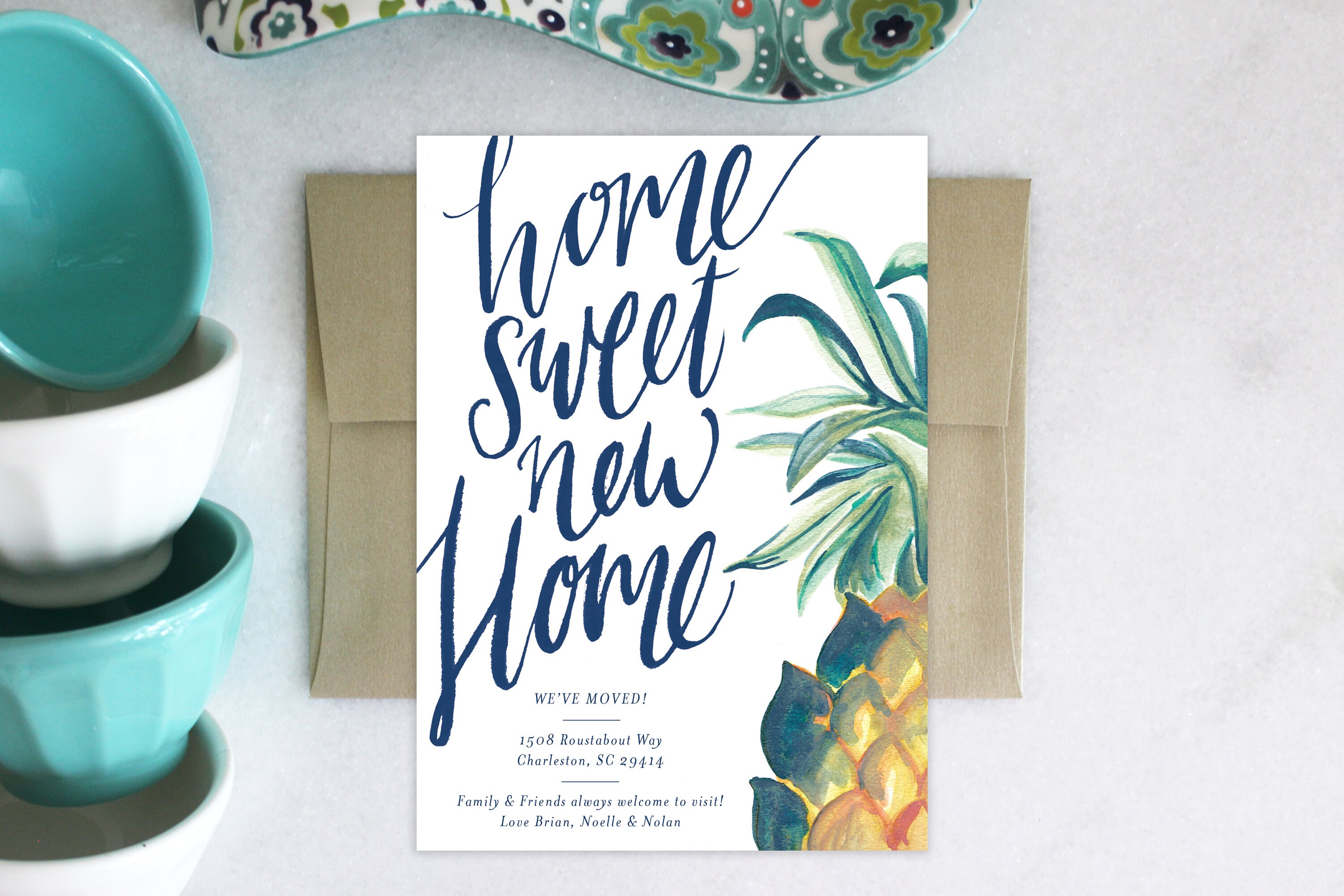 PRINTABLE Pineapple Moving Announcement Home Sweet New Home