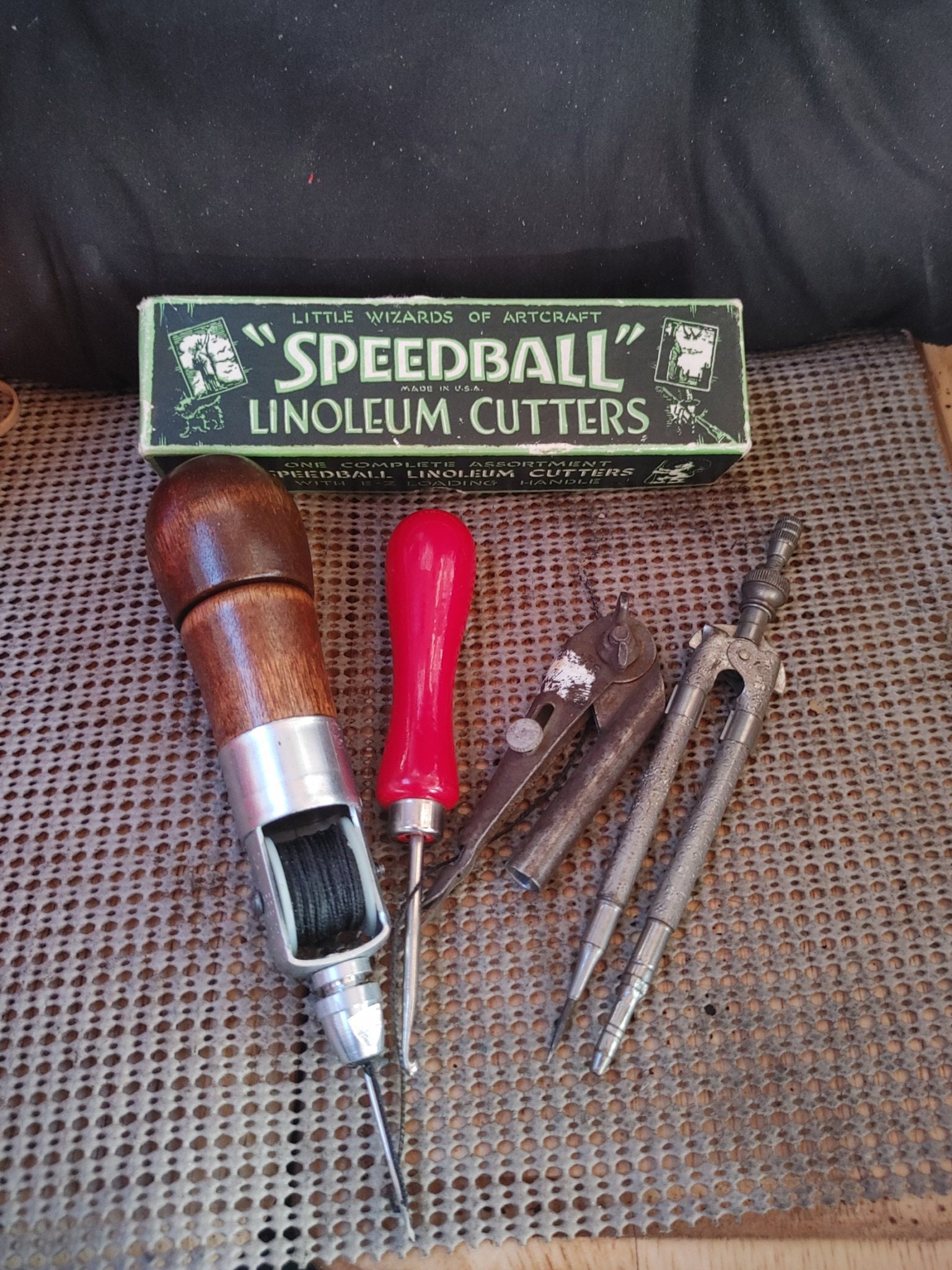 Set of 7 Misc Carving Tools Niji Yasutomo Wood and Linoleum Cutting Set