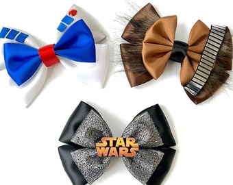 Noeuds pour cheveux inspirés de Star Wars | R2D2 Noeud pour cheveux | Noeud pour cheveux Chewbacca | Noeud pour cheveux de 15 cm (5 po.)