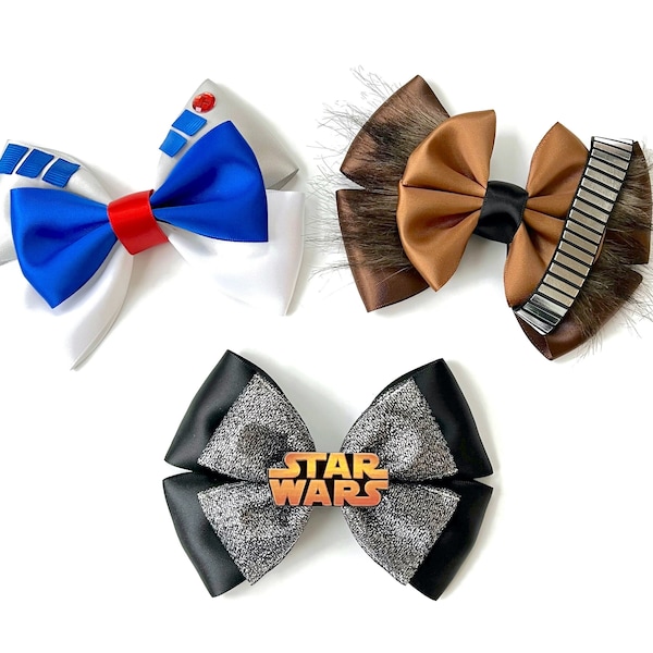 Star Wars Inspired Hair Bows | R2D2 Hair Bow | Chewbacca Hair Bow | 5 inch Hair Bow