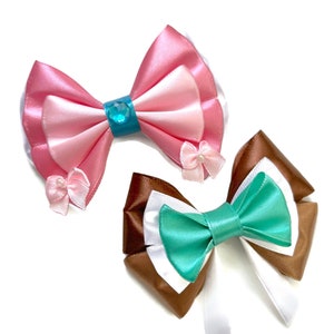 Pink Cinderella Hair Bow | Cinderella Work Dress Hair Bow | Disney Princess Inspired Hair Bow | Cinderella Brown Dress Bow | 4 inch Bow