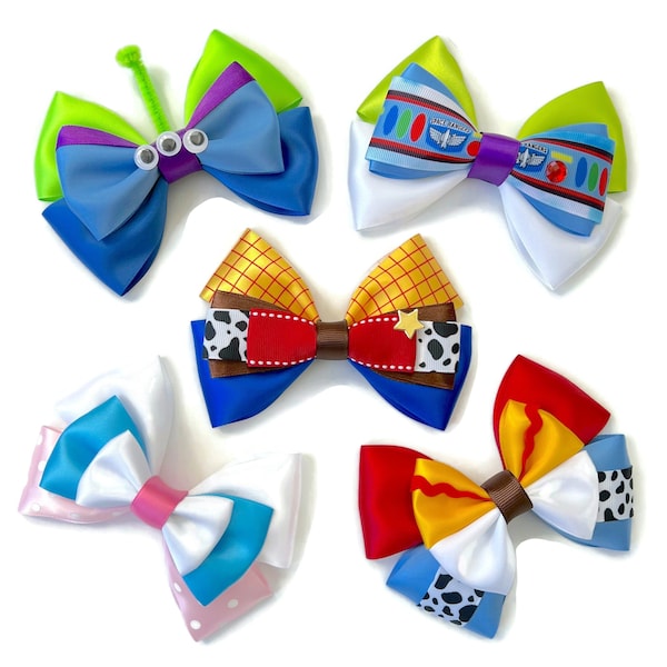 Toy Story  Hair Bows | Woody Hair Bow | Buzz Lightyear Hair Bow | Jesse Hair Bow | Bo Peep Hair Bow | Toy Story Alien Bow | 5 inch Hair Bow