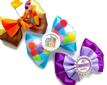 Up Disney Inspired Hair Bow | Pixar Inspired Up House Hair Bow | Russell Up Hair Bow | Up Grape Soda Hair Bow | 4 inch Bow