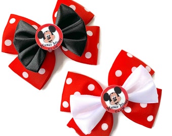 Mickey Mouse Club Hair Bow | Mickey Inspired Hair Bow | Classic Disney Inspired Hair Bow | 4 inch Hair Bow