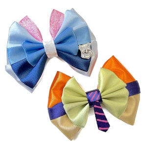 Zootopia Hair Bow Judy Hopps Hair Bow Nick Wilde Hair Bow Disney Inspired Hair Bow 4 inch Hair Bow image 1